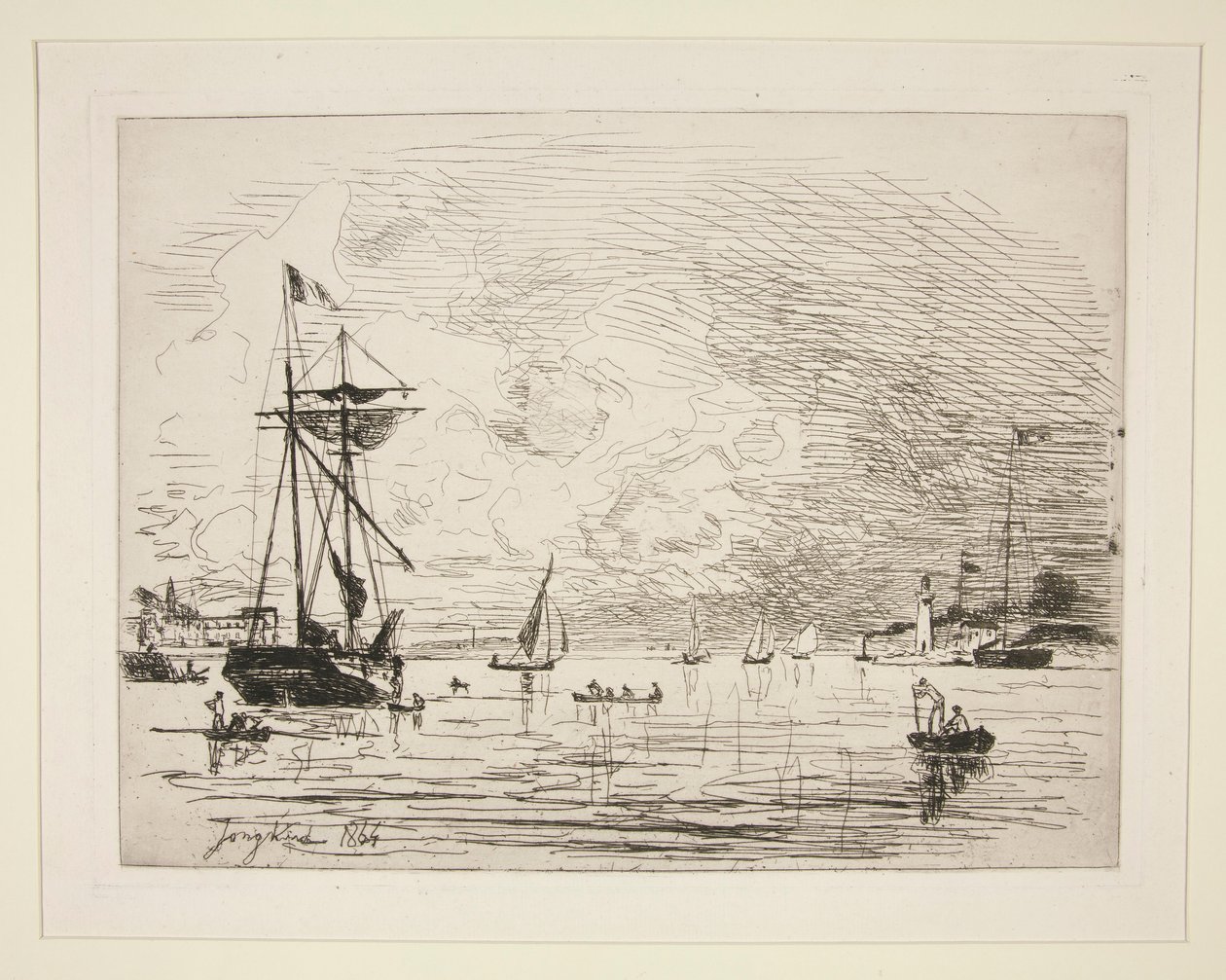 Gå ut fra havnen i Honfleur av Johan Barthold Jongkind