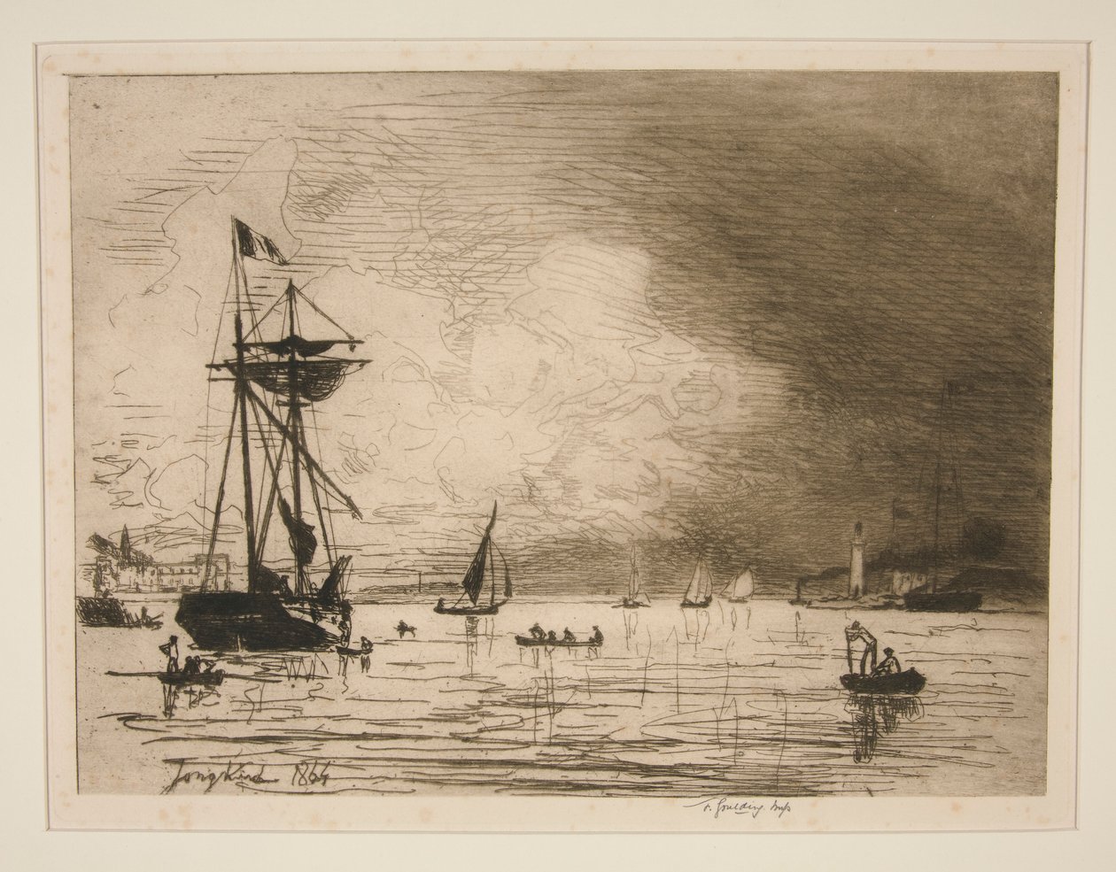 Gå ut fra havnen i Honfleur av Johan Barthold Jongkind