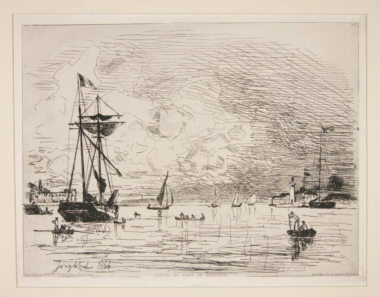 Gå ut fra havnen i Honfleur av Johan Barthold Jongkind