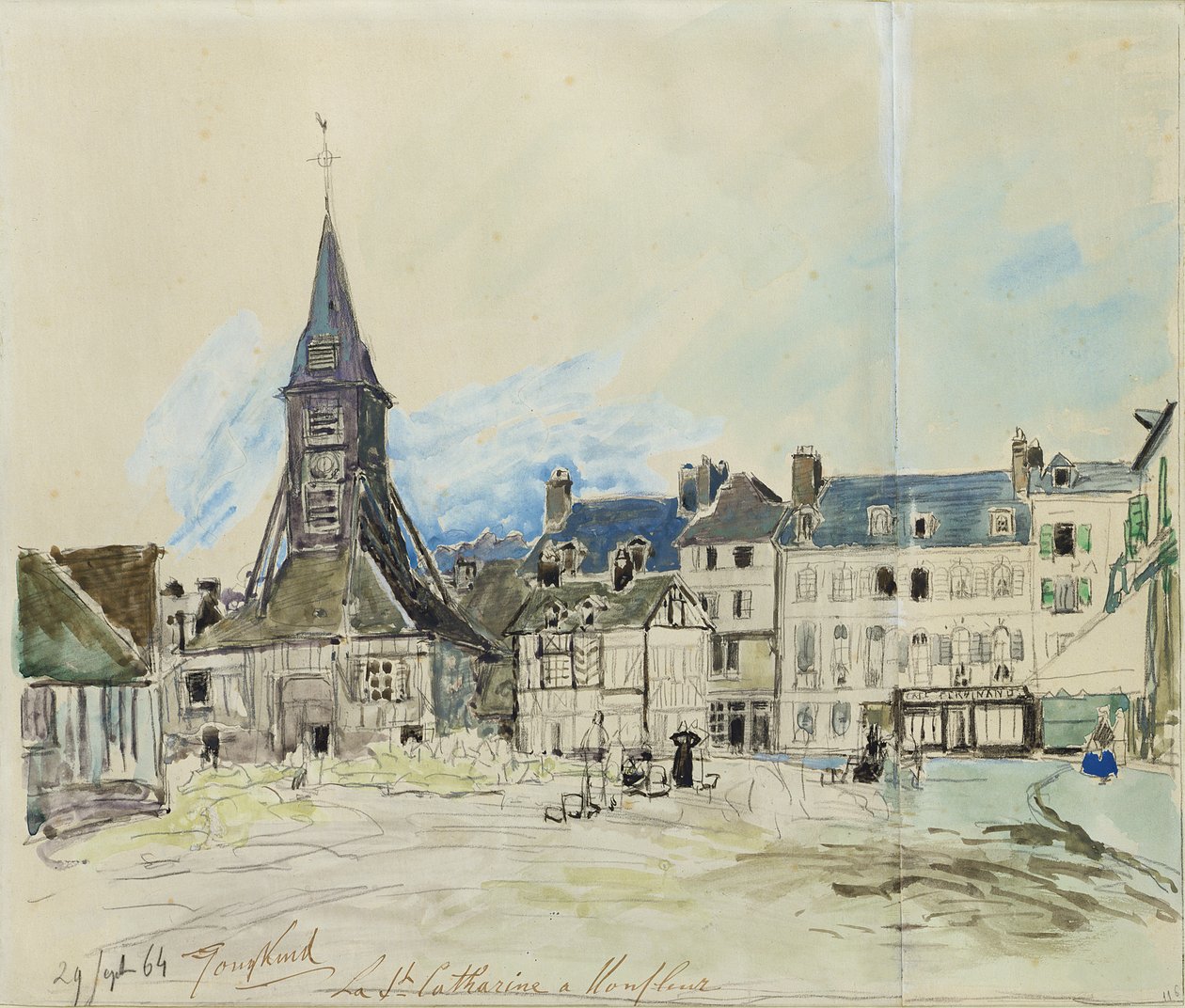 Sainte-Catherine-kirken, Honfleur, 1864 av Johan Barthold Jongkind