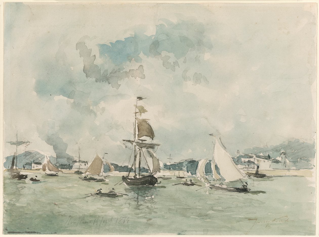 Havnen i Honfleur av Johan Barthold Jongkind