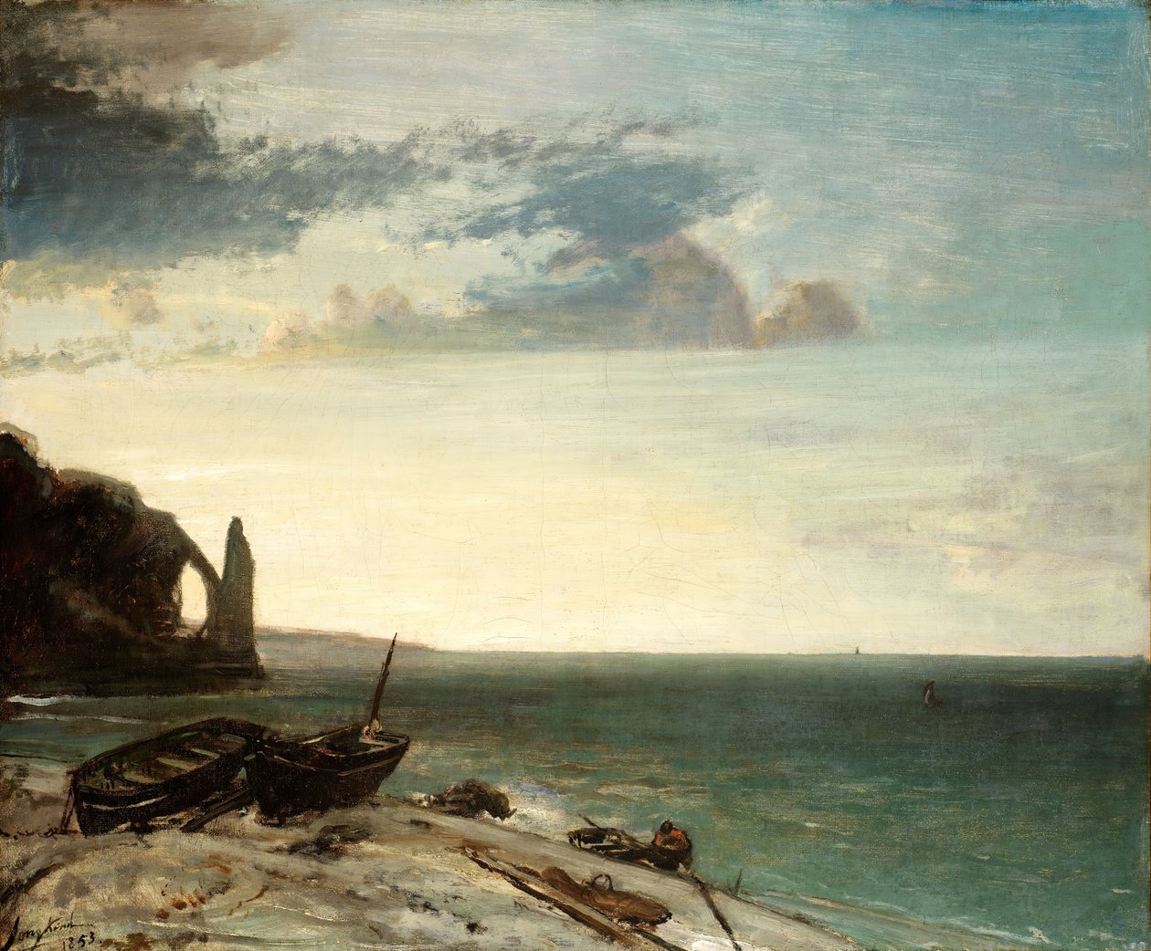 Havet ved Etretat, 1853. av Johan Barthold Jongkind