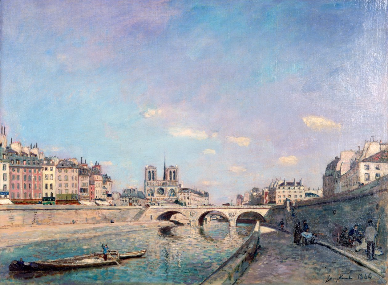 Seinen og Notre-Dame i Paris, 1864. av Johan Barthold Jongkind