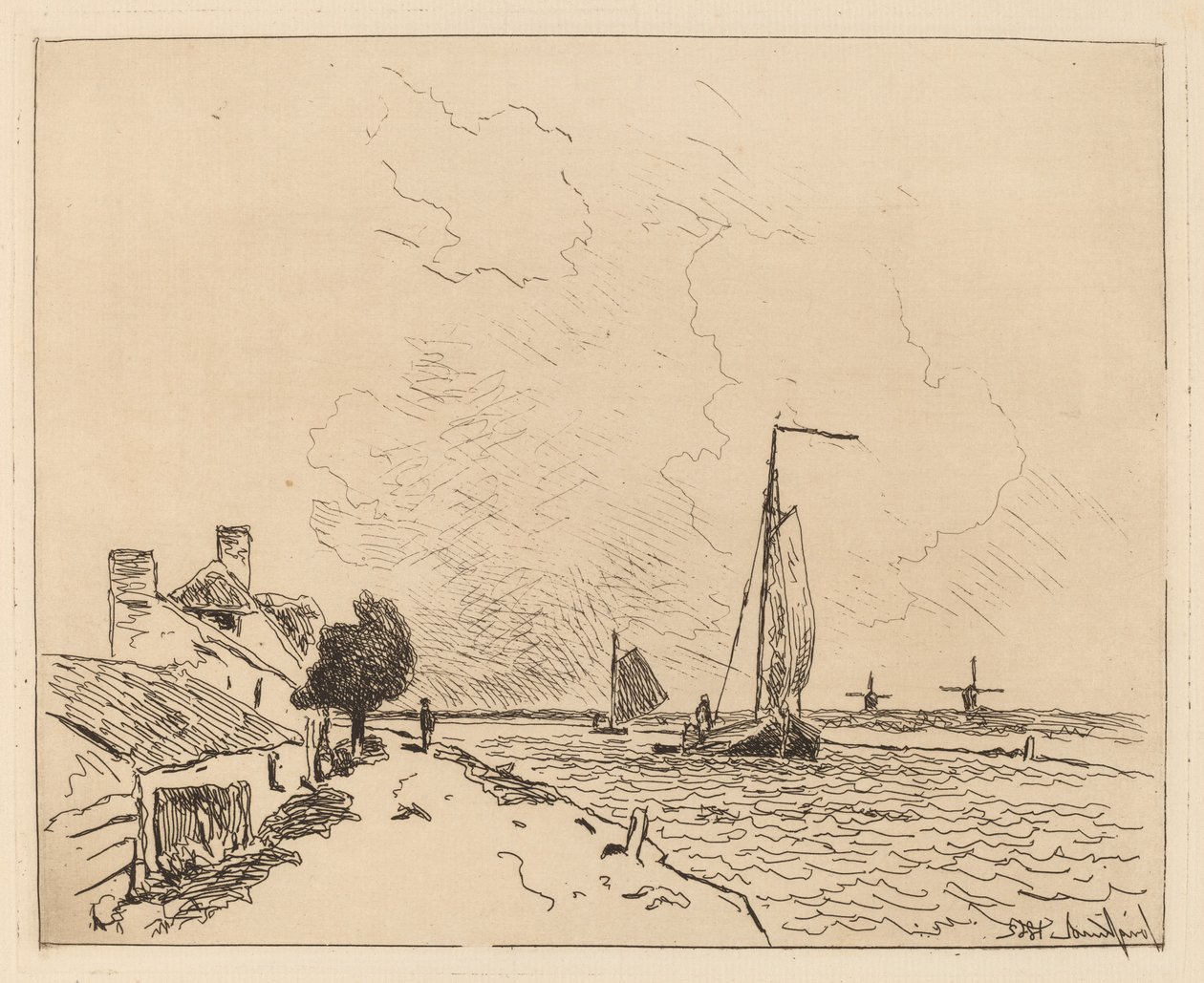 To båter på Sail av Johan Barthold Jongkind
