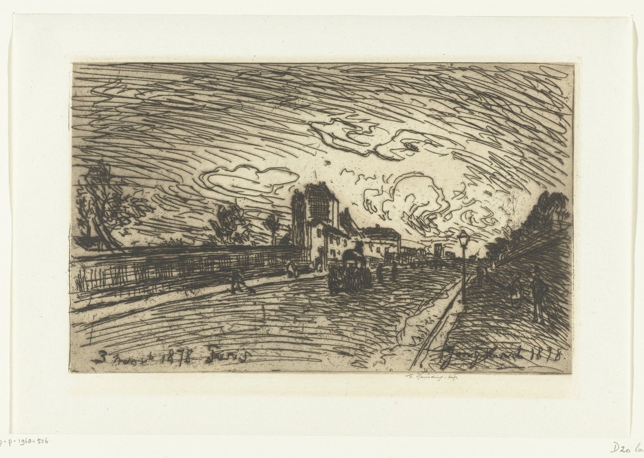 Utgang fra Cochin Hospital (Faubourg Saint-Jacques, Paris) av Johan Barthold Jongkind