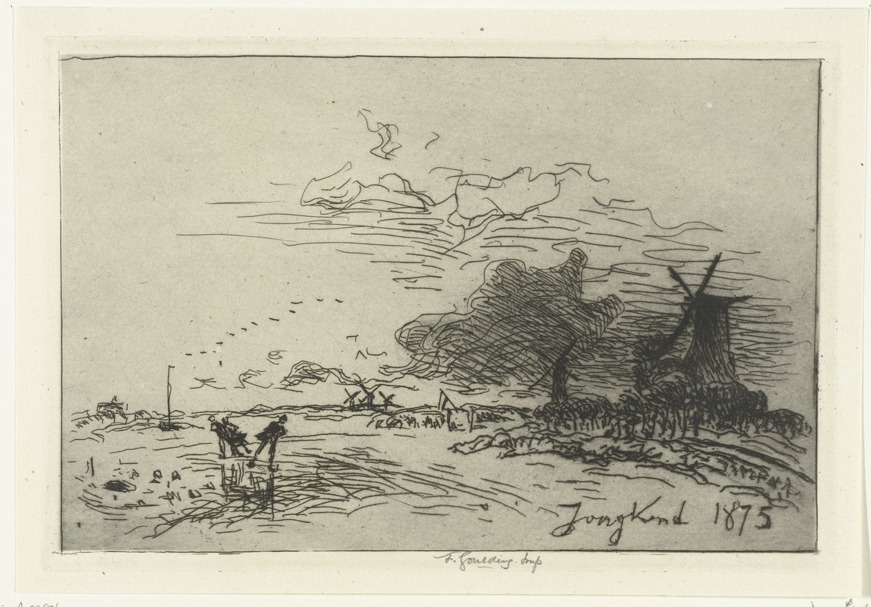 Vinterlandskap nær Rotterdam av Johan Barthold Jongkind
