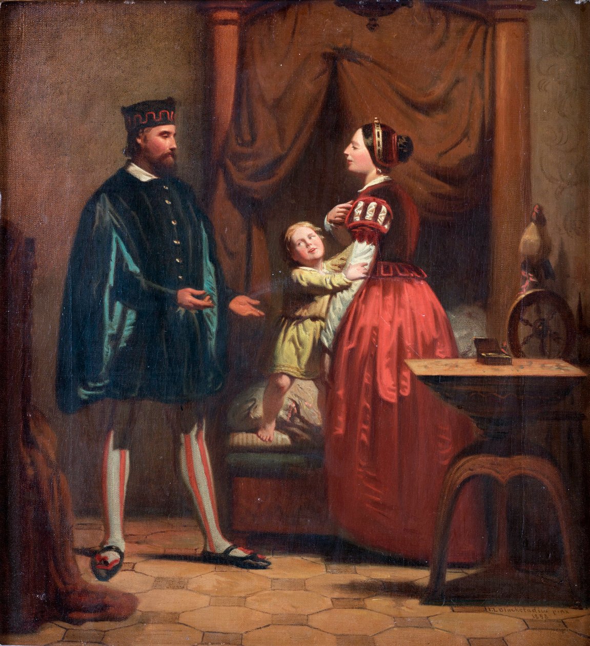 Catherine Maansdatter (1550-1612), Erik XIV de Suede (1533-1577) et leur fils Gustaf (1568-1607) - Karin Mansdotter, Eric XIV og sønnen Gustav - Peinture de Johan Zacharias Blackstadius (1816-1875) av Johan Blackstadius