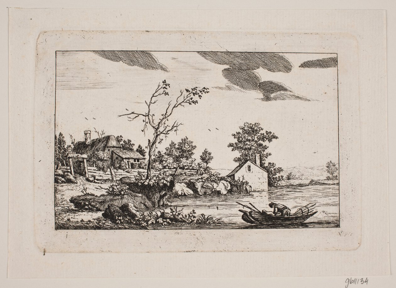 Landskap ved en innsjø av Johan Bülow