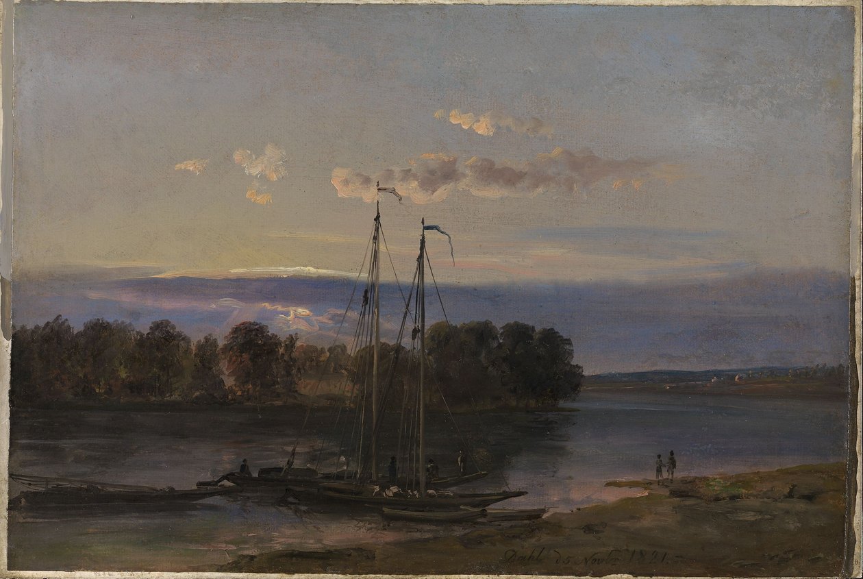 Aftenstemning ved Elben av Johan Christian Dahl