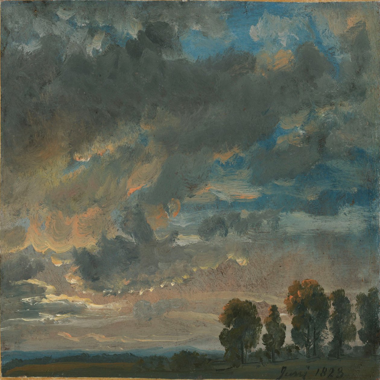 Skyer om kvelden av Johan Christian Dahl
