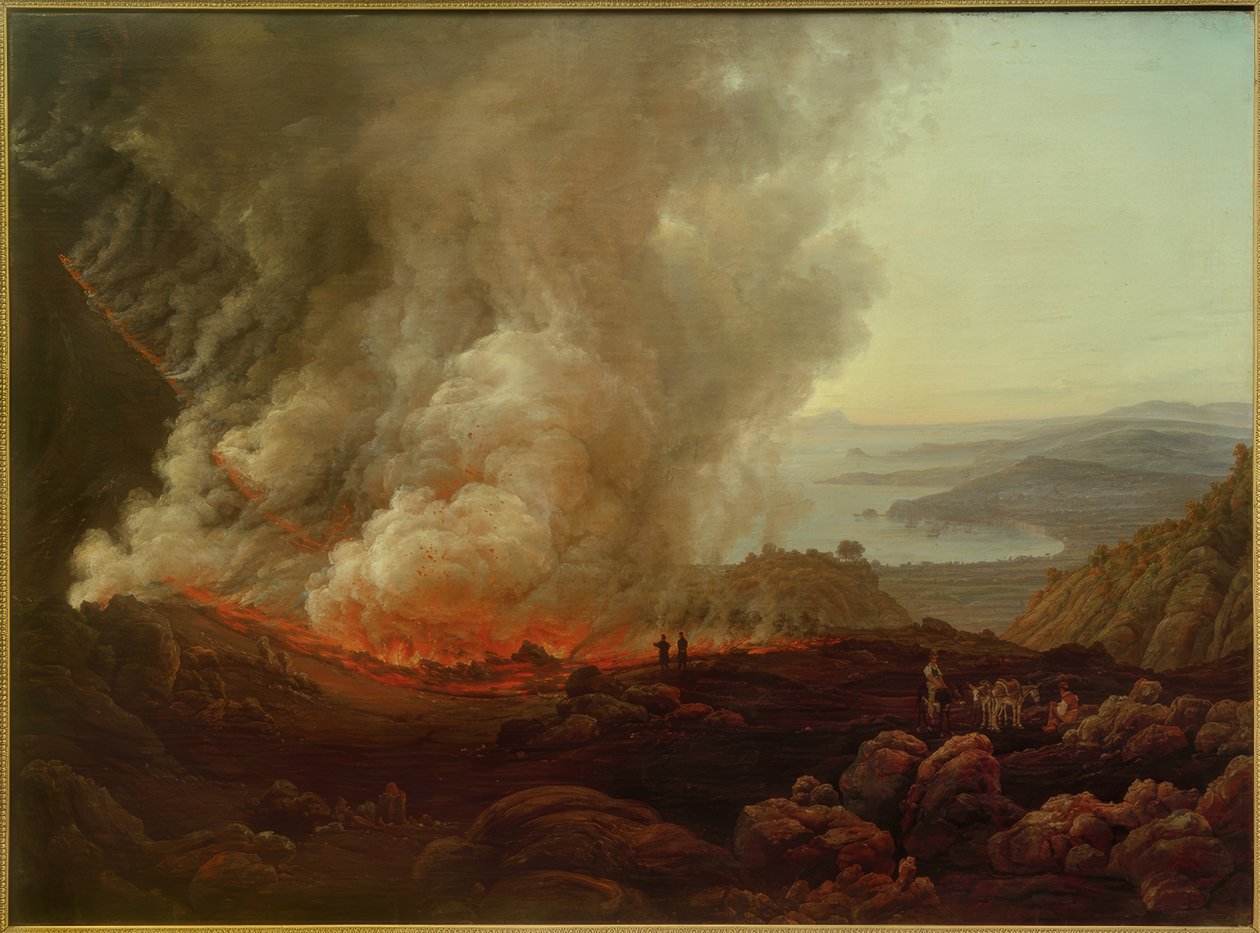 Vesuvs utbrudd, desember 1820 / maleri v. J.Ch. Dahl av Johan Christian Dahl