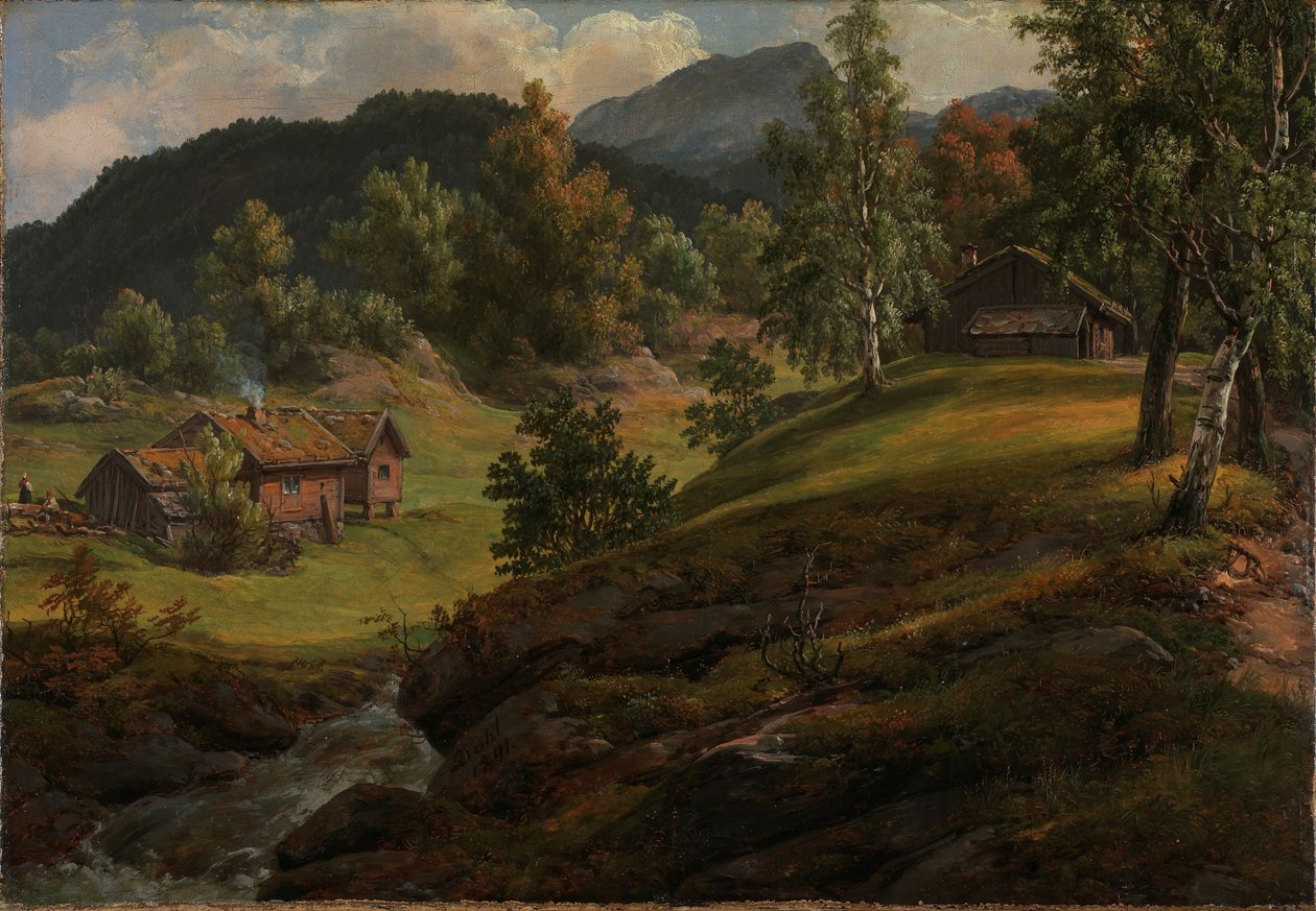 Gård ved Lysekloster av Johan Christian Dahl