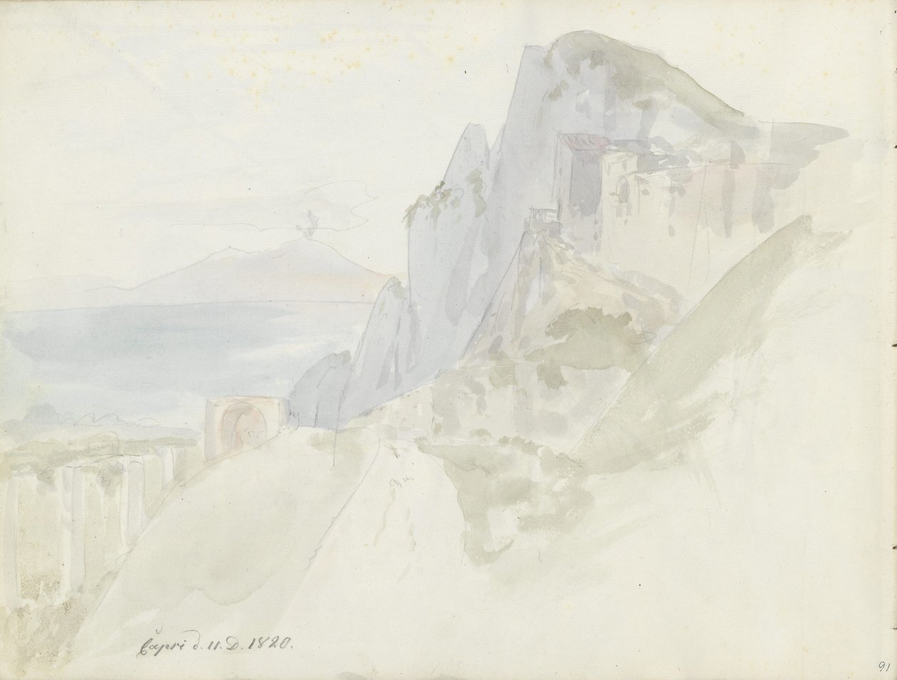 Fra veien mellom Capri by og Marina Grande av Johan Christian Dahl