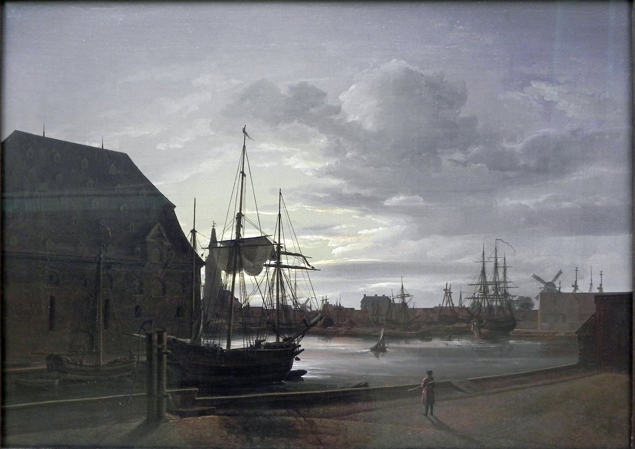 Frederiksholmkanalen i København med Christian IVs bryggeri av Johan Christian Dahl