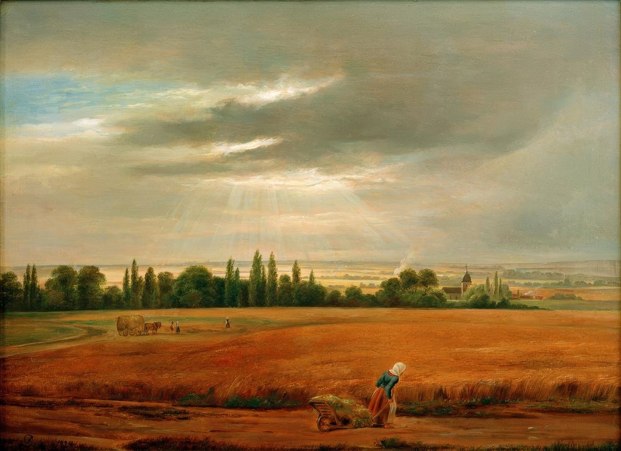 Kornfelt nær Dresden av Johan Christian Dahl