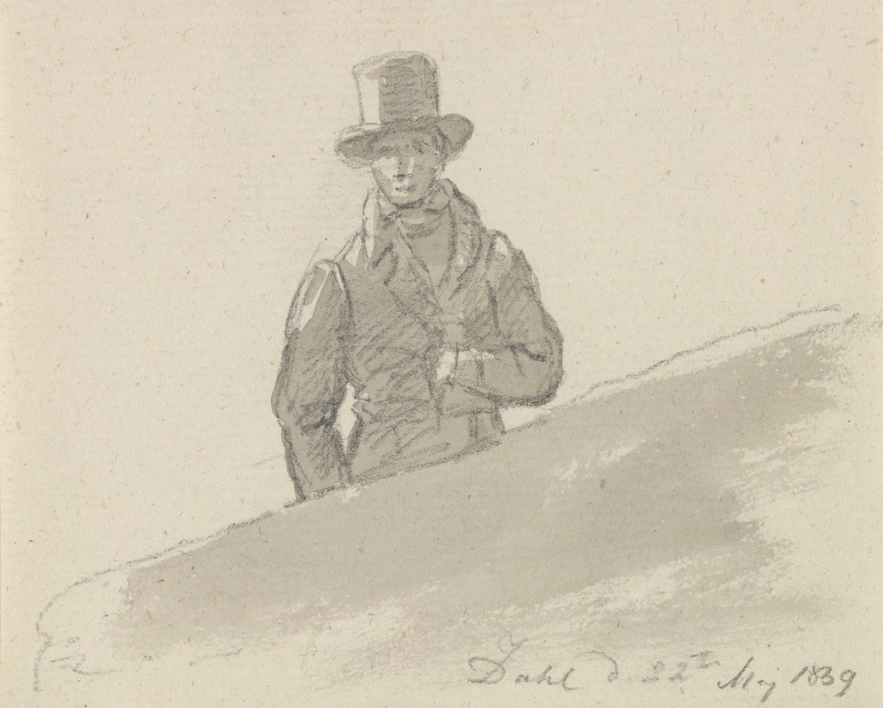 Mannsfigur med hatt av Johan Christian Dahl