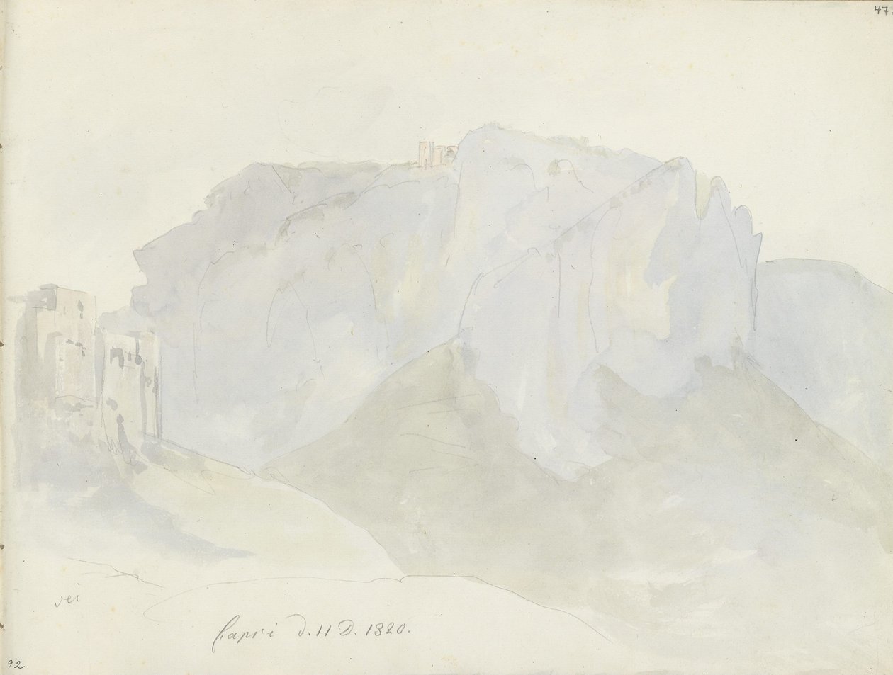 Monte Solaro sett fra Capri av Johan Christian Dahl