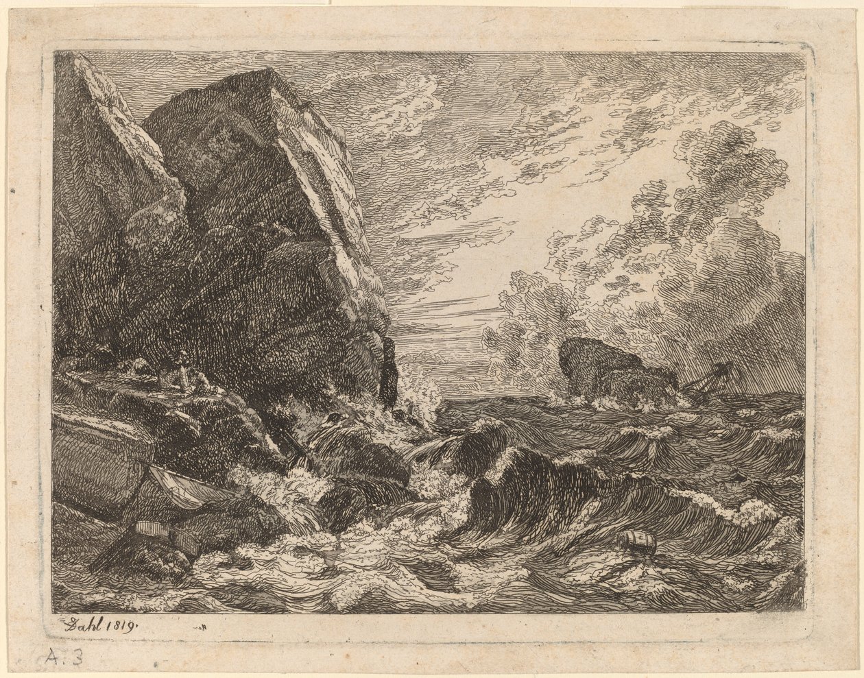 Norskekysten under en storm av Johan Christian Dahl