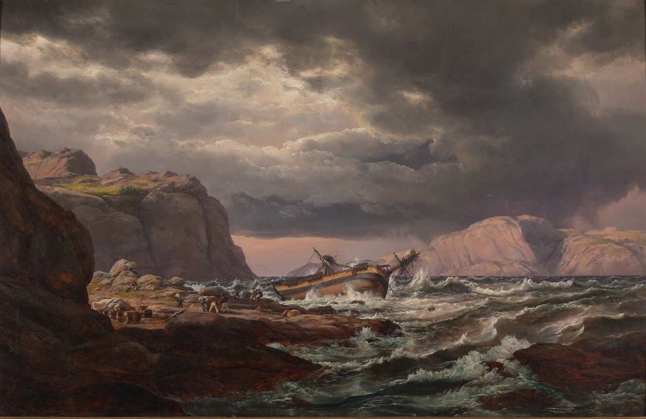 Skipsforlis ved Norges kyst av Johan Christian Dahl