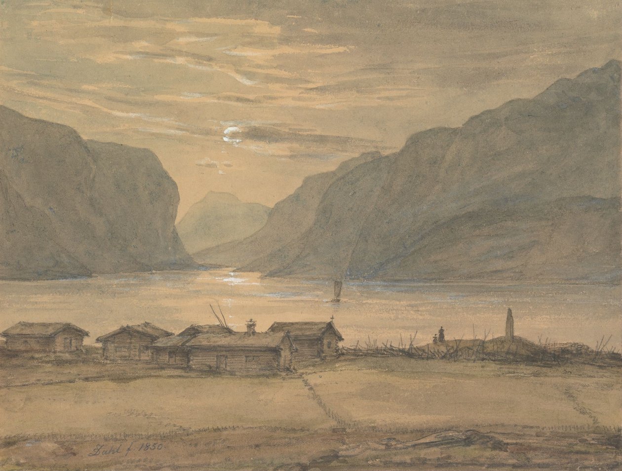 Skjolden i måneskinn av Johan Christian Dahl
