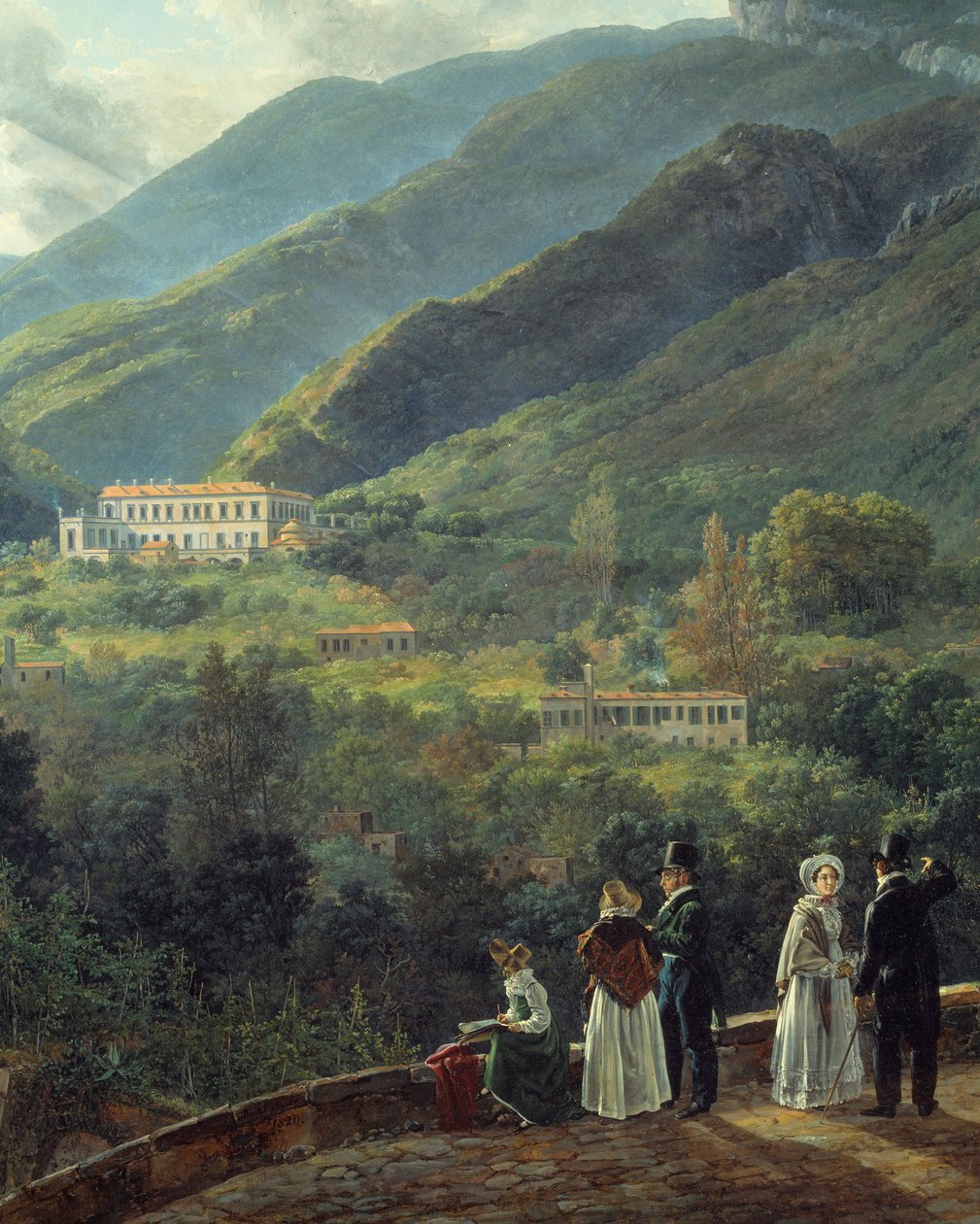 Den danske domstolen foran Reale casino. Maleri av Johan Dahl (1788-1857) av Johan Christian Dahl