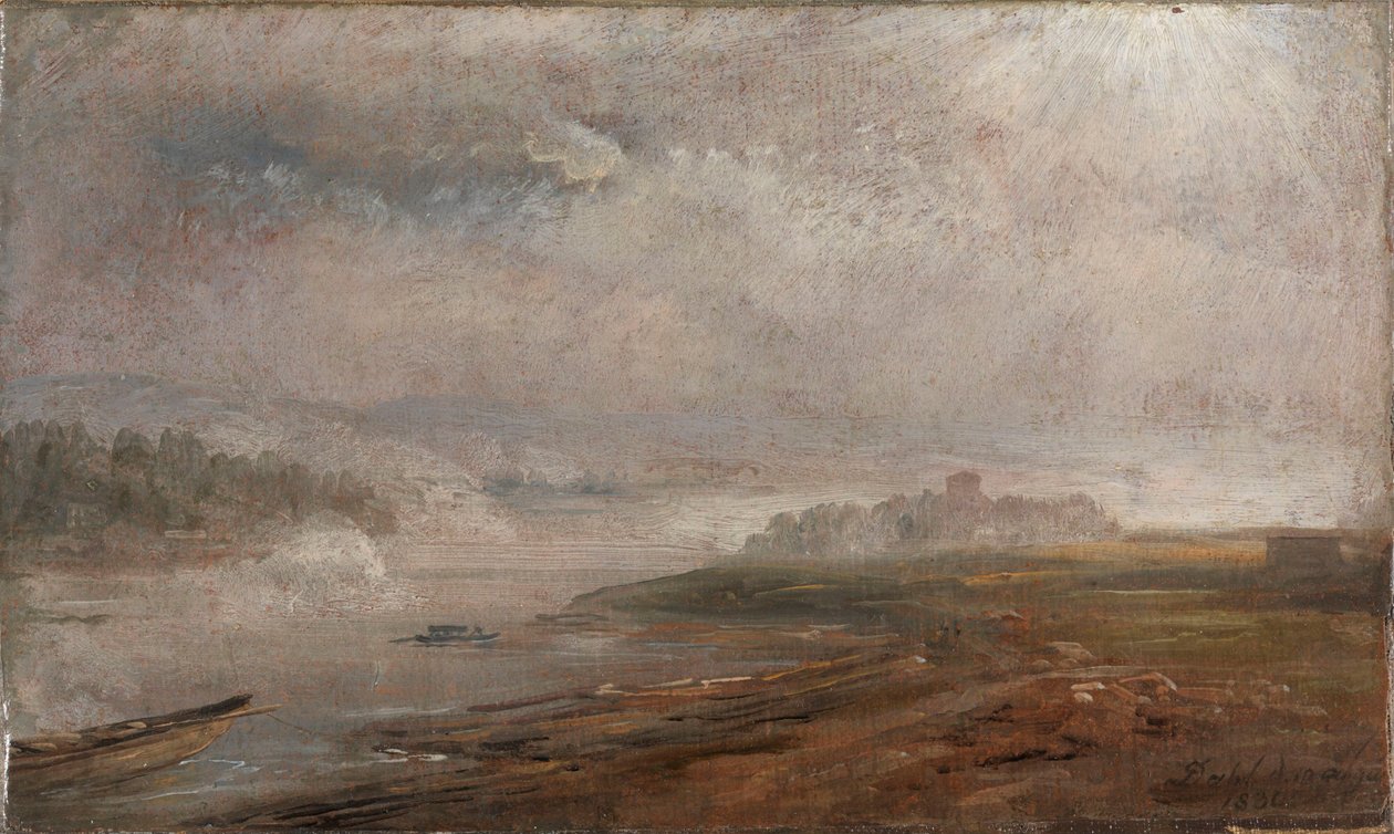Elben en tåkete morgen av Johan Christian Dahl