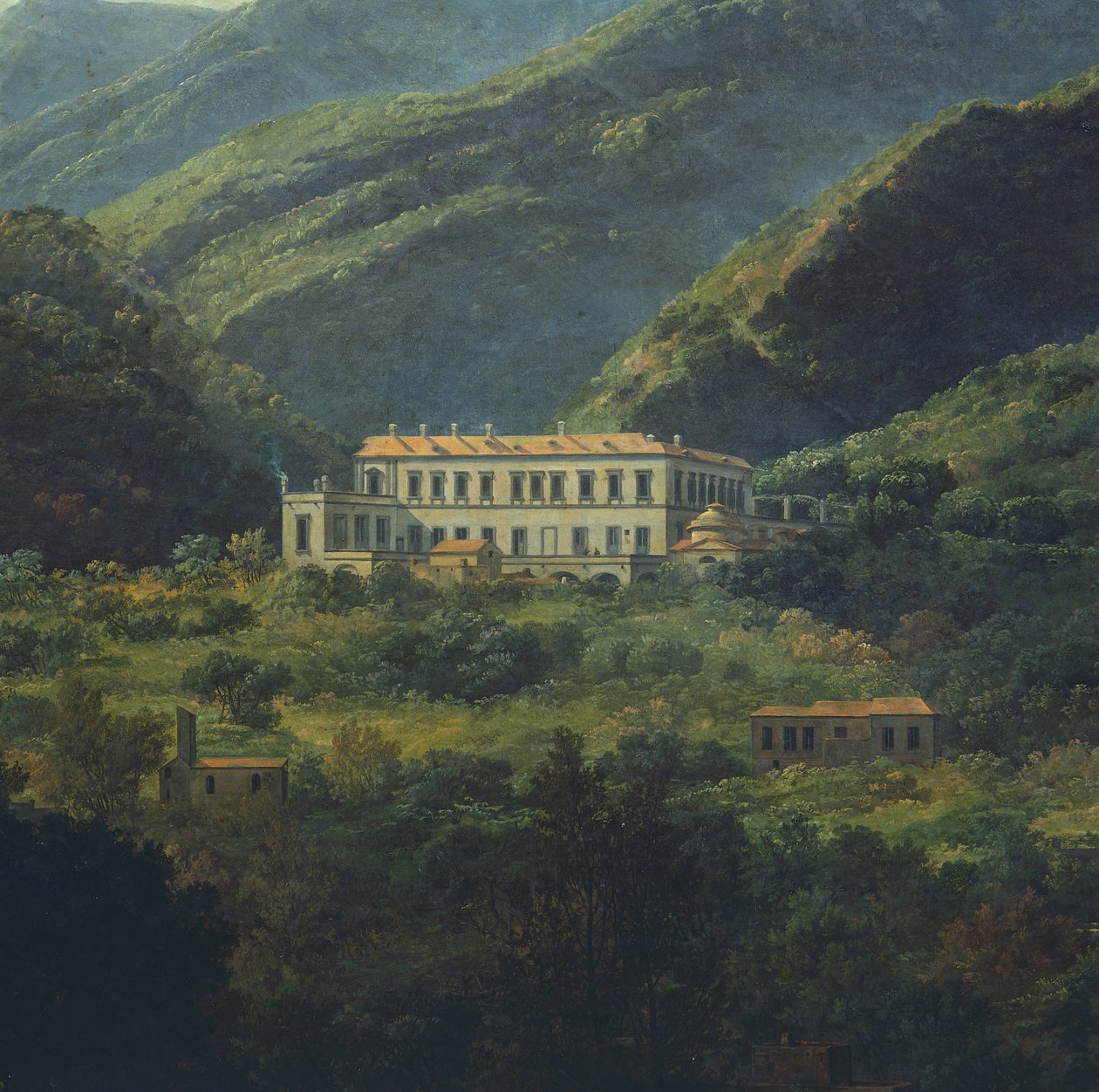 Det kongelige slott i Quisisana, nær Napoli, av Johan Christian Clausen Dahl (1788-1857), Italia av Johan Christian Dahl