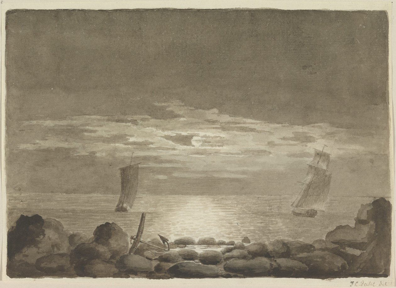 To skip i måneskinn av Johan Christian Dahl