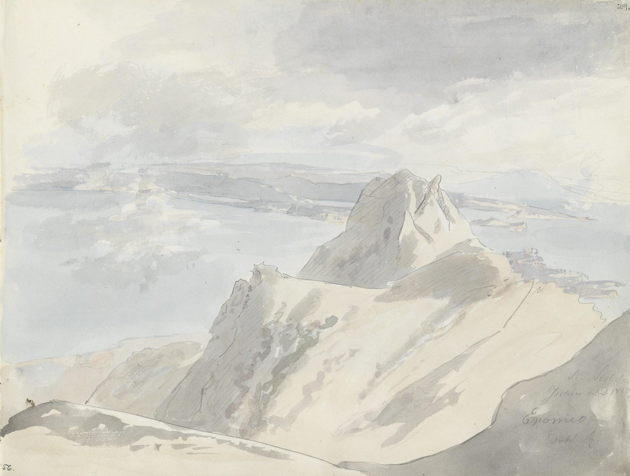 Utsikt over Napolibukten fra Monte Epomeo, Ischia av Johan Christian Dahl