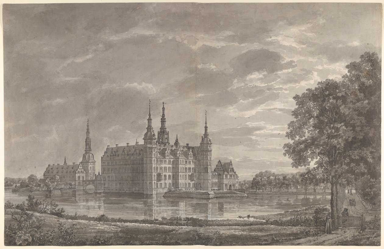 Utsikt over Frederiksborg slott fra nordøst av Johan Christian Dahl