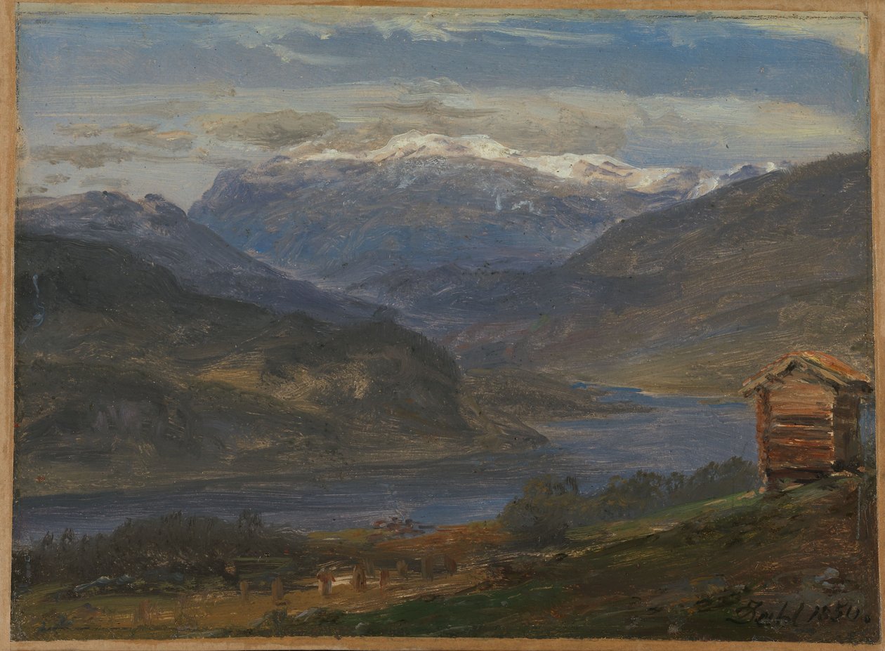 Utsikt over Hjelle i Valdres av Johan Christian Dahl