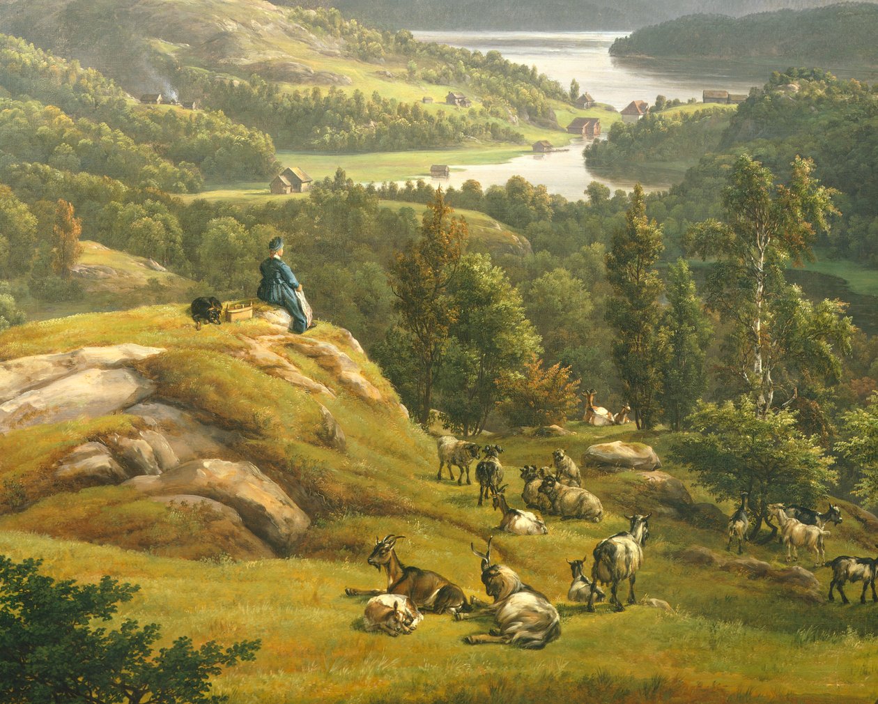 Utsikt over Lysenkloster ved Bergen av Johan Christian Clausen Dahl (1788-1857), Norge 1800-tallet av Johan Christian Dahl