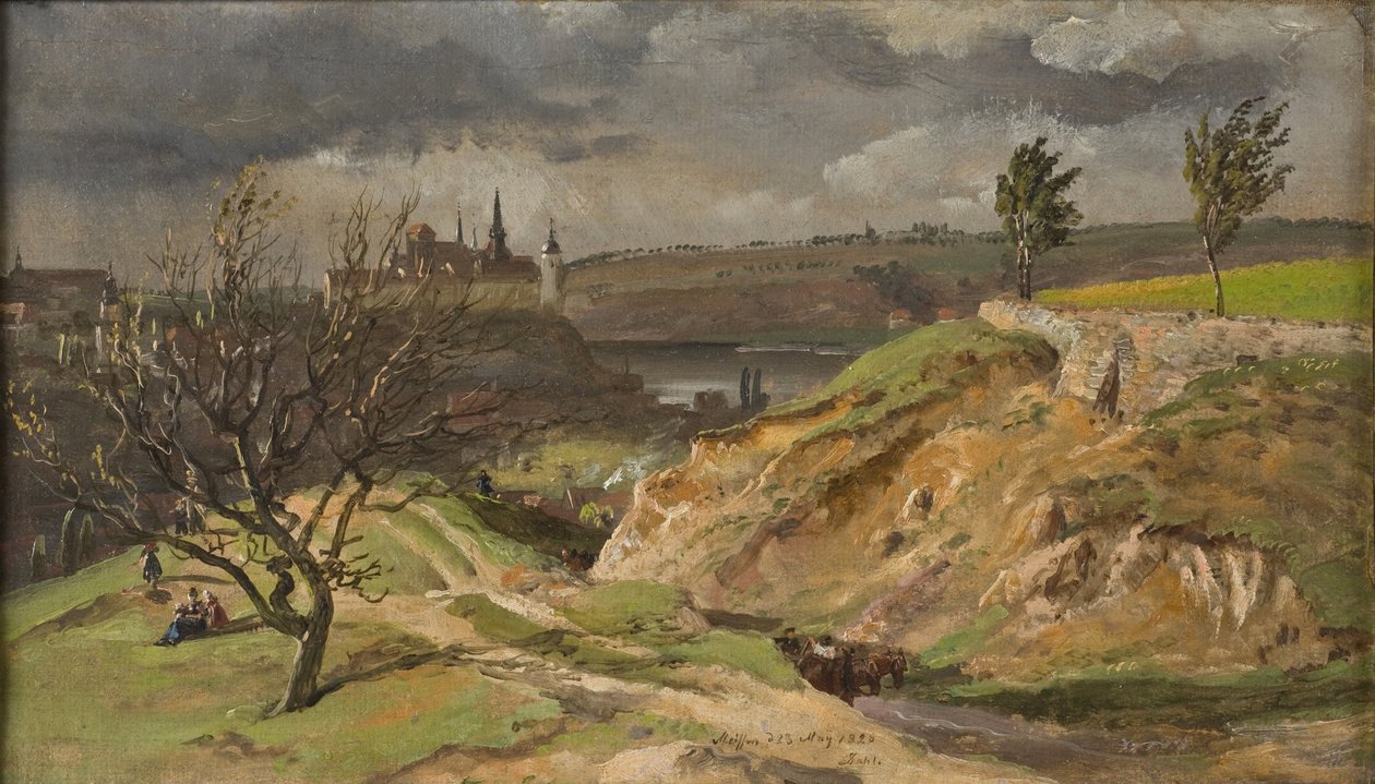 Utsikt over Meissen. Studie av Johan Christian Dahl