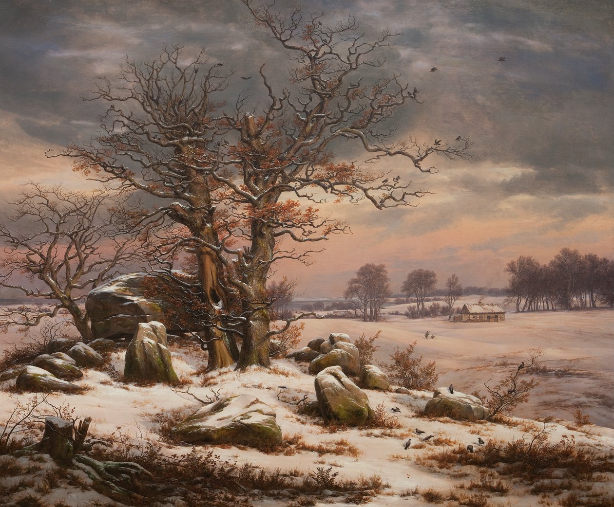 Vinterlandskap. Nær Vordingborg av Johan Christian Dahl