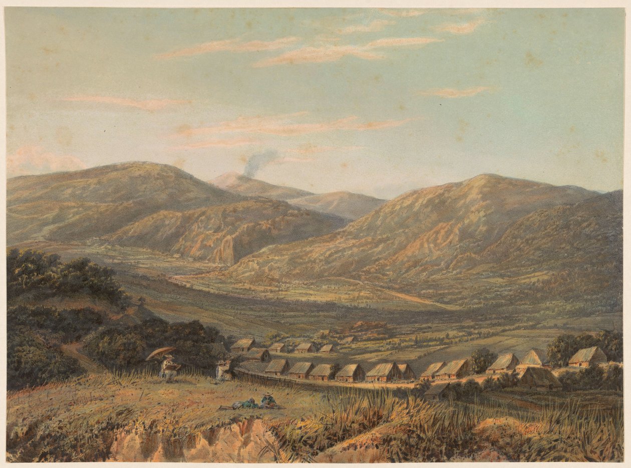 Utsikt over Tengger-fjellene I Tenger-fjellene. (østlig hjørne av Java.) (tittel på objekt) av Johan Conrad Greive