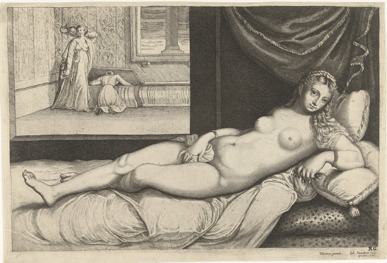 Venus ligger på sengen av Johan Danckerts