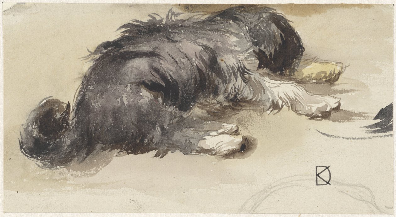 Sovende hund, sett bakfra av Johan Daniël Koelman
