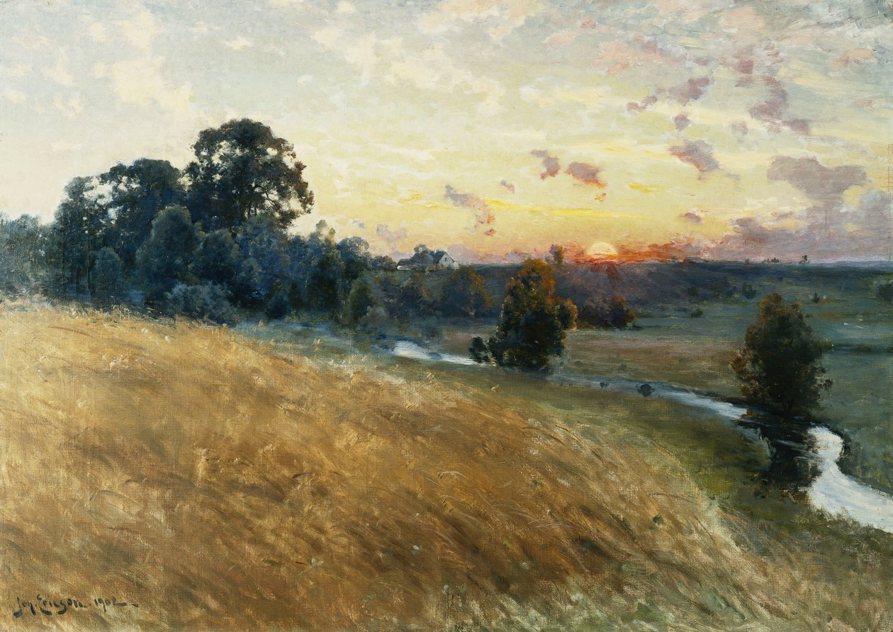 Et omfattende landskap ved solnedgang, 1902 av Johan Ericson