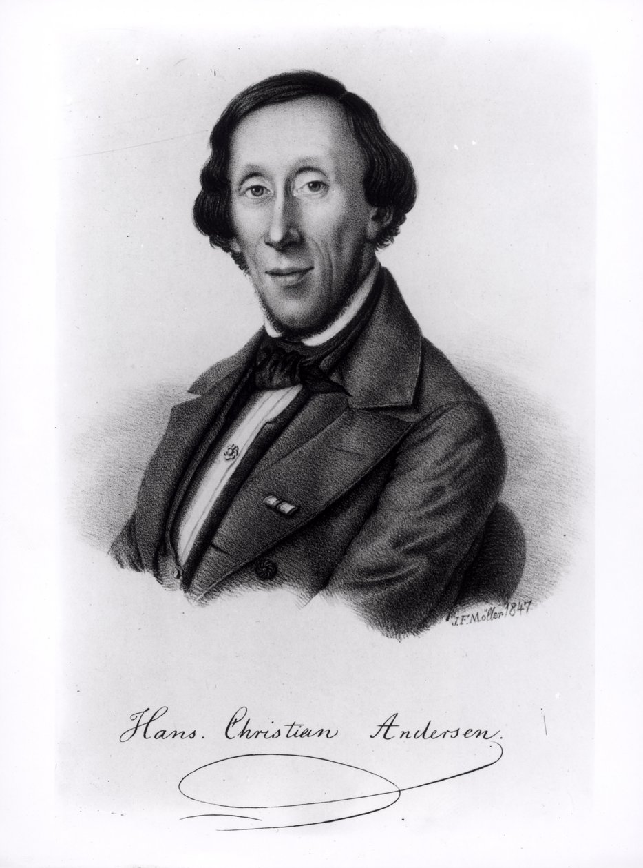 Portrett av Hans Christian Andersen (1805-1875) av Johan Frederick Moller