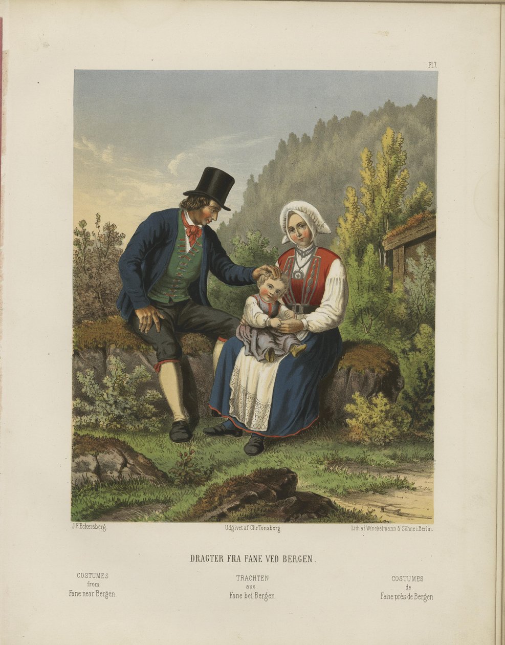 Illustrasjon hentet fra boken Udvalgte norske Nationaldragter av ukjent forfatter og utgitt av Chr. Tønsberg (no, [1861]) av Johan Fredrik Eckersberg