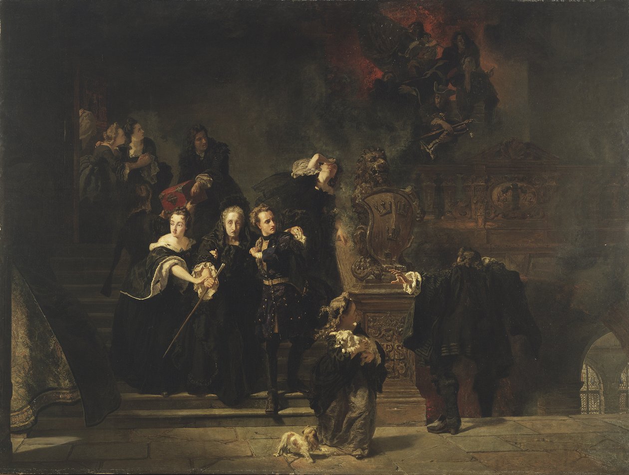 Brannen ved det kongelige slott, Stockholm, 7. mai 1697, 1862-66 av Johan Fredrik Hockert
