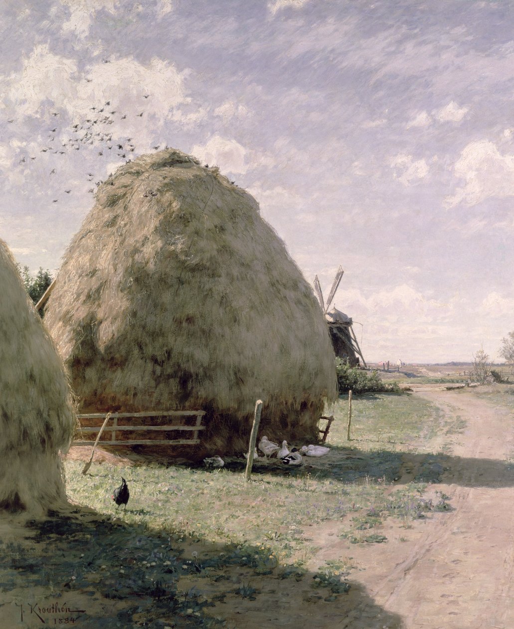 Høystakker av Johan Fredrik Krouthen