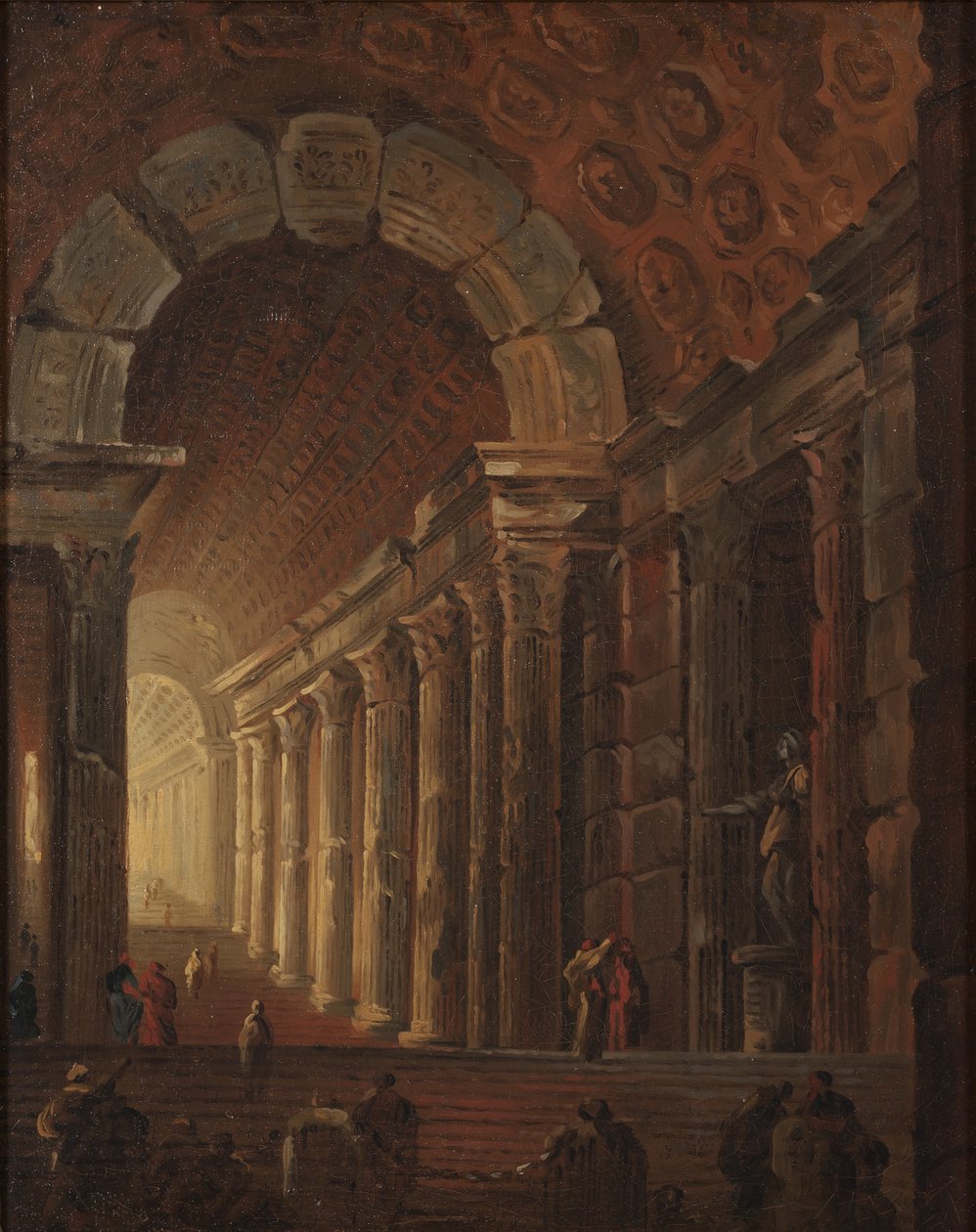 En hvelvet trapp, ca. 1783 (olje på lerret) av Johan Gottlob Brusell