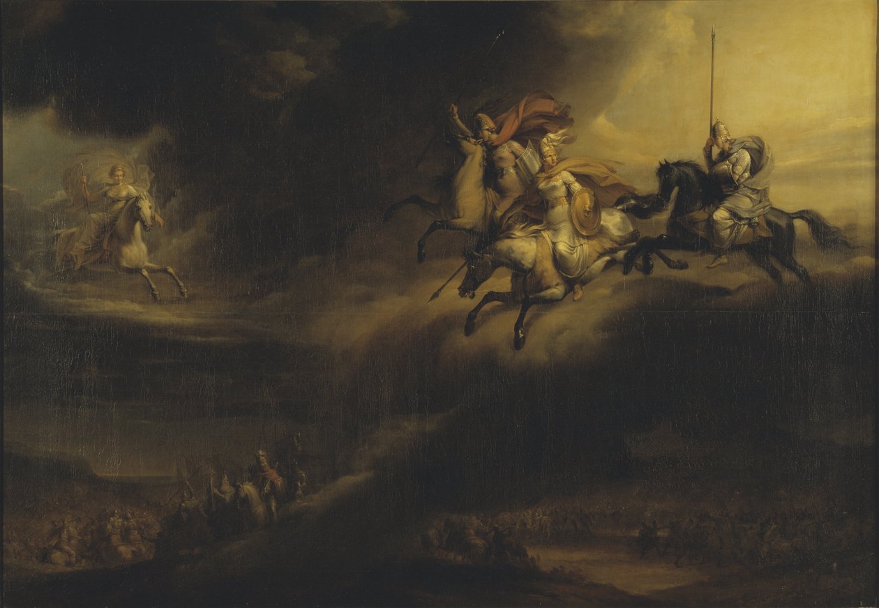 La chevauchee des Valkyries - The Ride of the Valkyries, av Sandberg, Johan Gustaf (1782-1854). Olje på lerret. Mål: 140x201 cm. Nationalmuseum Stockholm av Johan Gustaf Sandberg