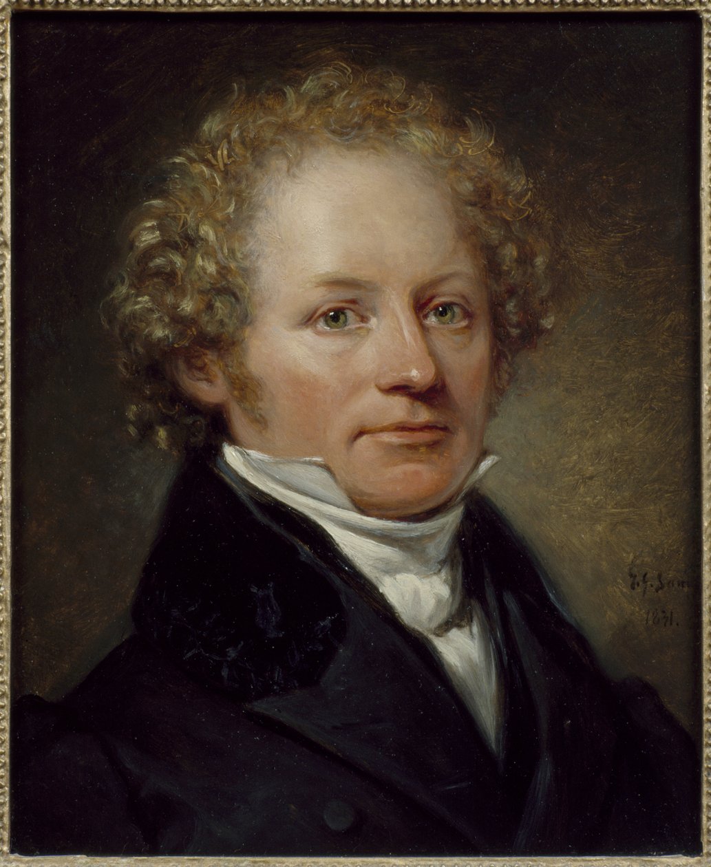 Portrett av Per Daniel Amadeus Atterbom (1790-1855), av Sandberg, Johan Gustaf (1782-1854). Olje på tre av Johan Gustaf Sandberg