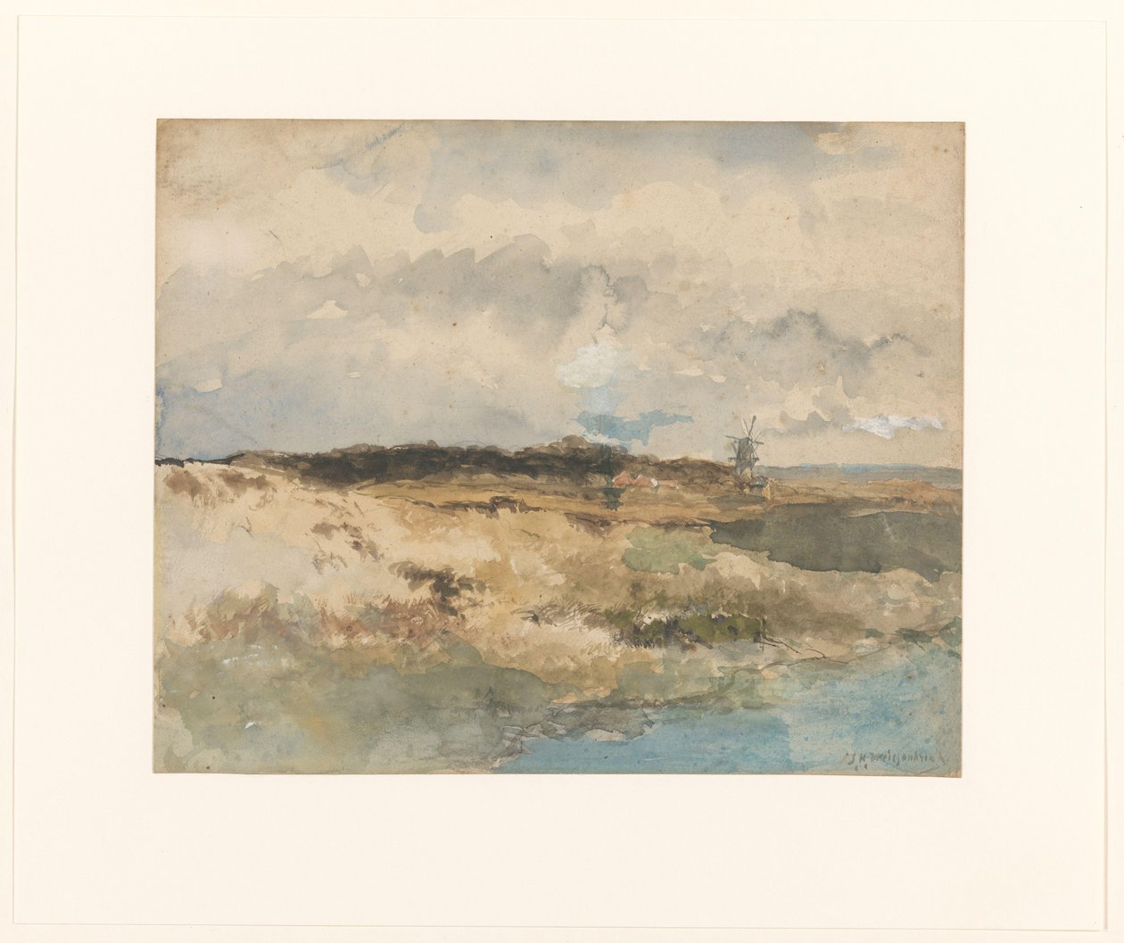 Utsikt over Dekkersduin nær Haag av Johan Hendrik Weissenbruch (signed by artist)