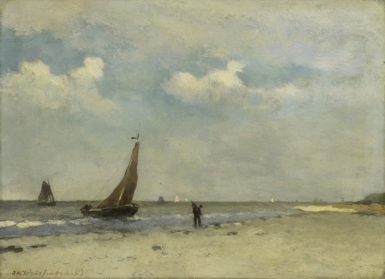 Strandscene av Johan Hendrik Weissenbruch