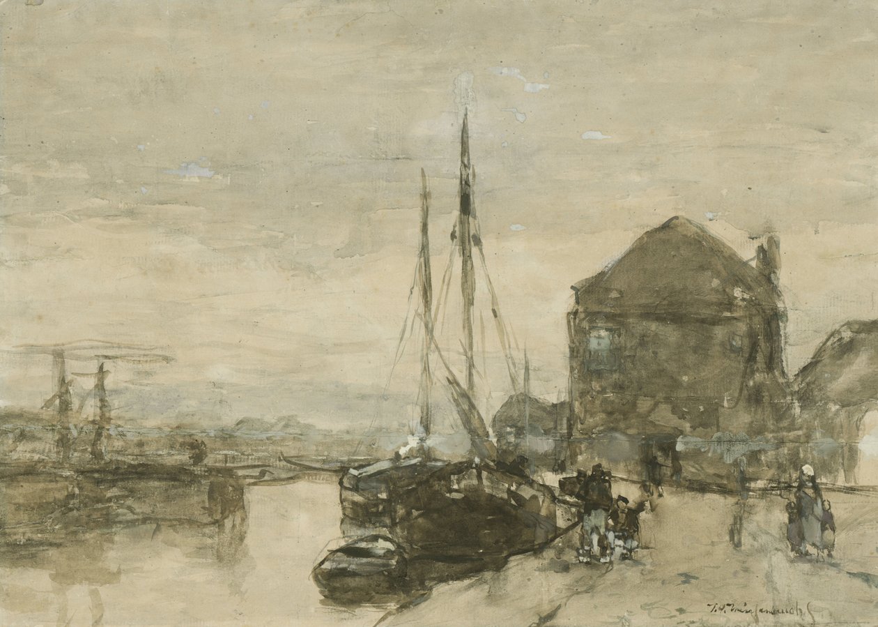 Utsikt over Turfmarkt og Eendjespoort i Haarlem Utsikt over Turfmarkt med Eendjespoort i Haarlem av Johan Hendrik Weissenbruch