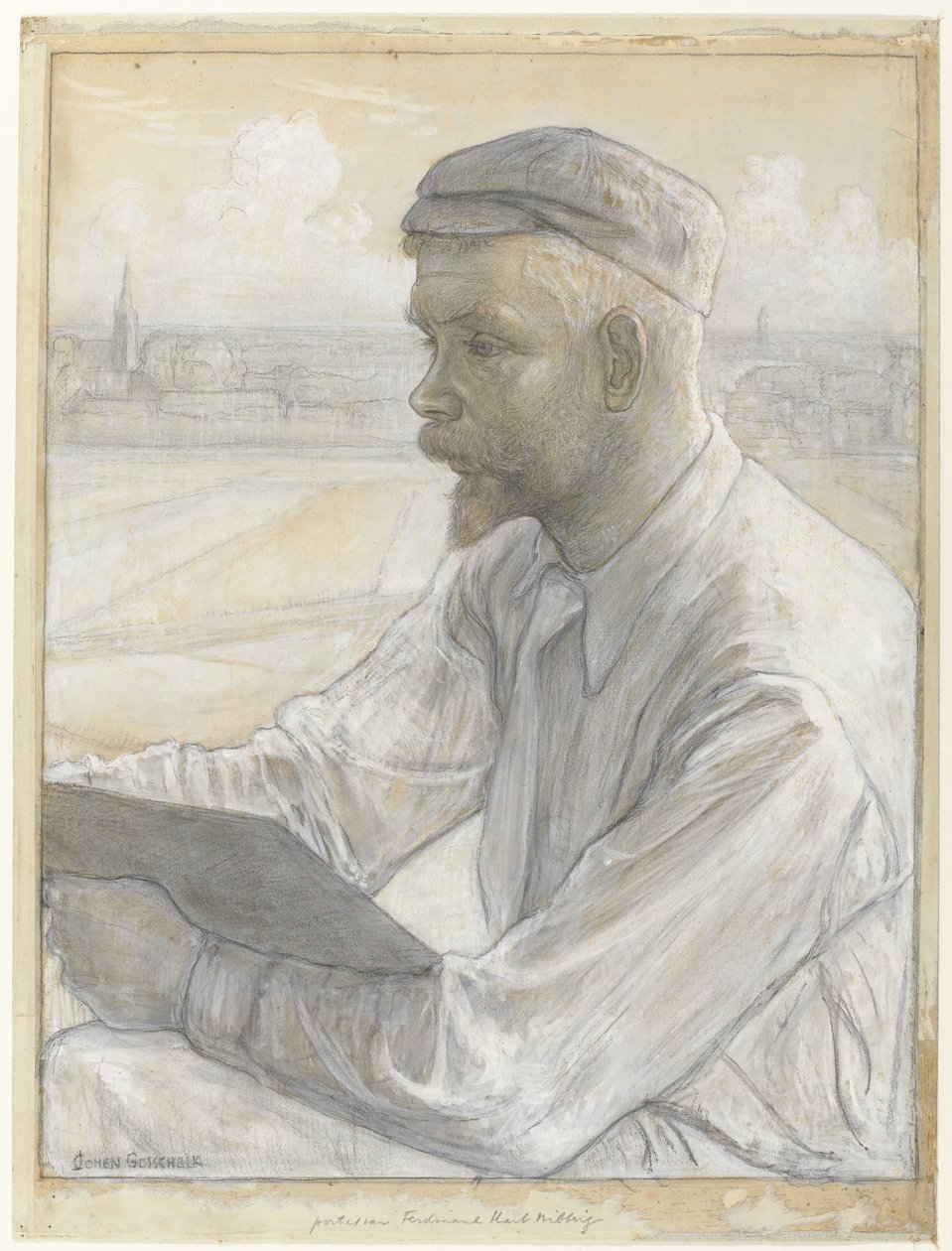 Portrett av maleren Ferdinand Hart Nibbrig av Johan Henri Gustaaf Cohen Gosschalk