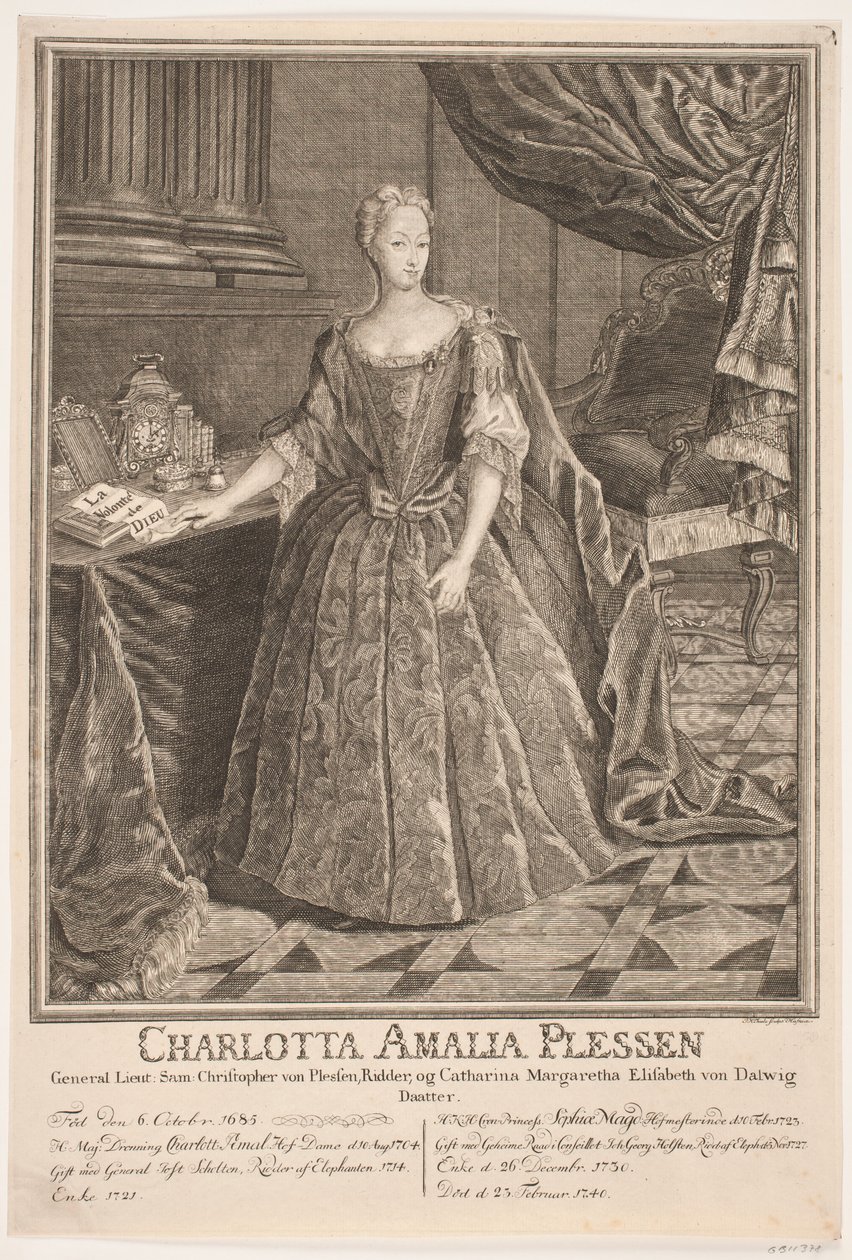 Charlotte Amalie Plessen av Johan Herman Thiele